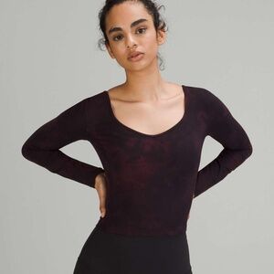 Lululemon athletica Deep Burgundy Long Sleeve  Pipe Dream Baby Tee
